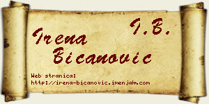 Irena Bicanović vizit kartica